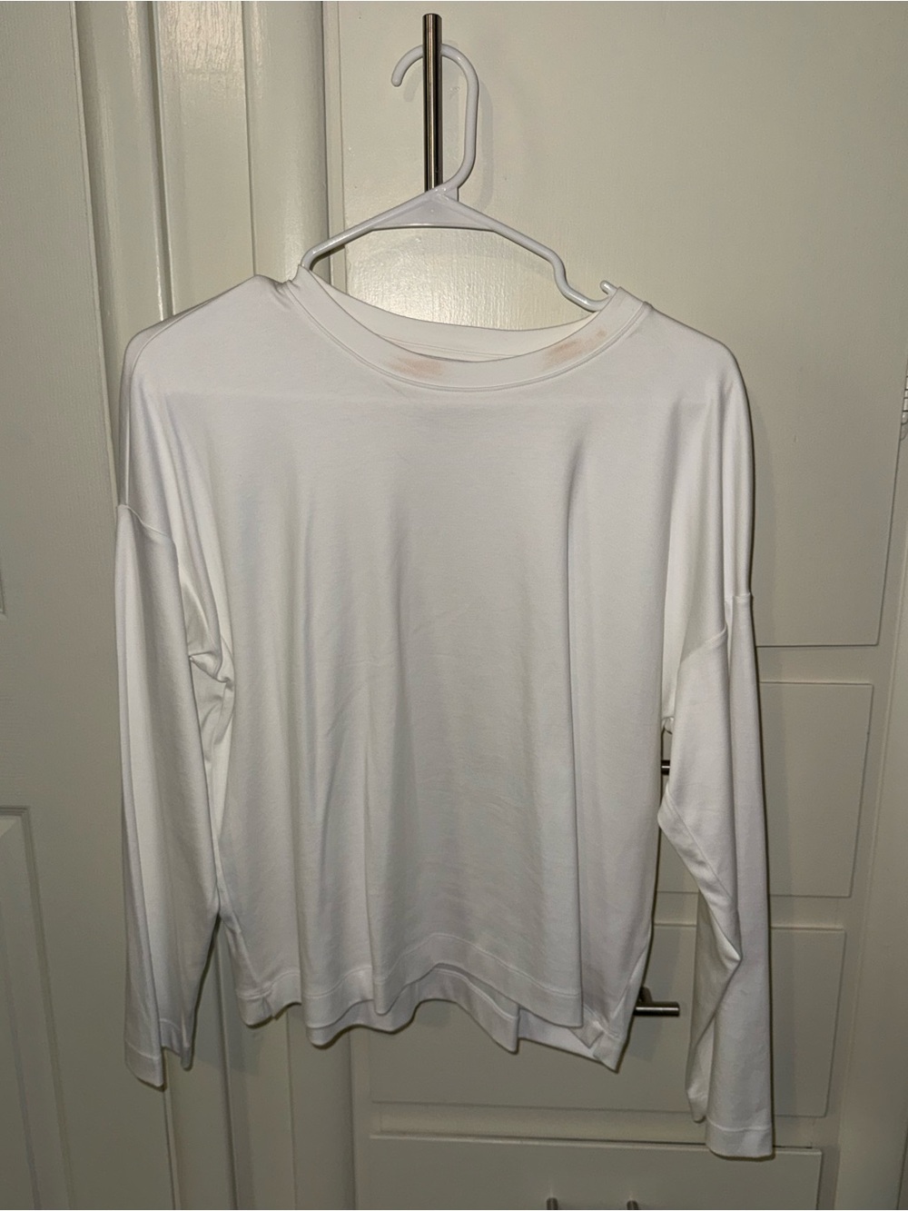 SPANX White Long Sleeve Crewneck Top